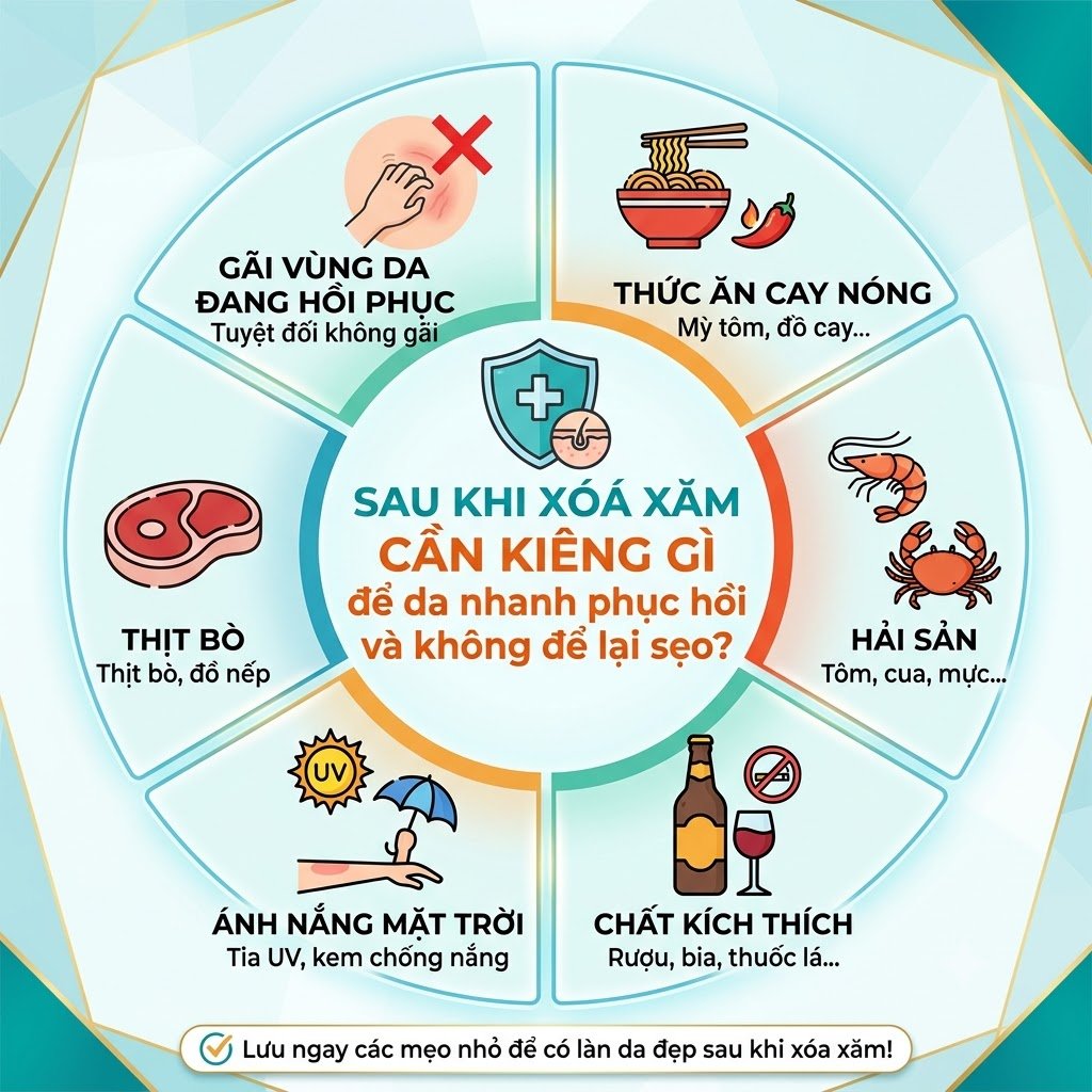 Sau khi xóa xăm cần kiêng gì để da nhanh phục hồi và không để lại sẹo?